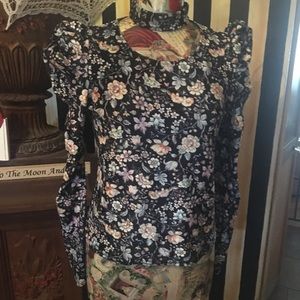 Velour floral top